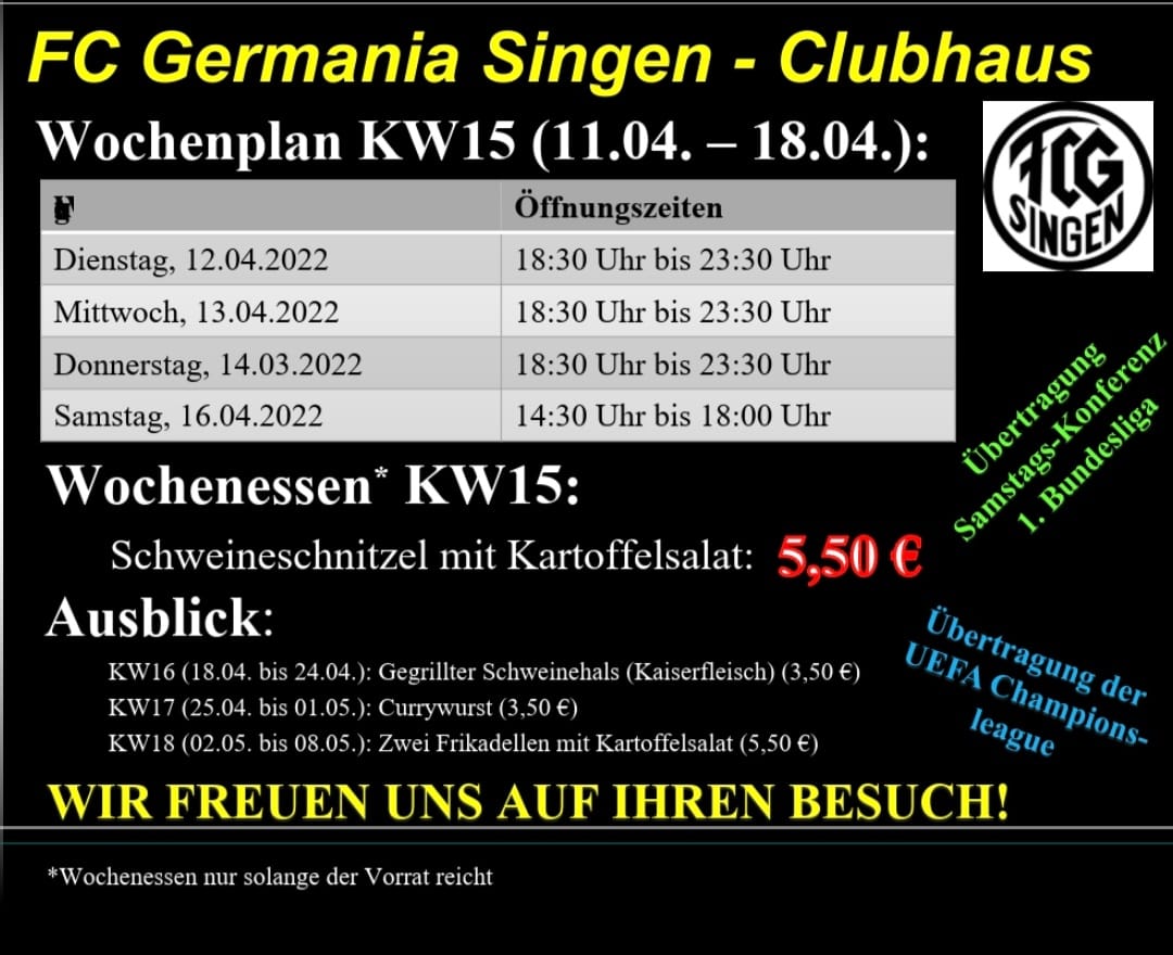 clubhaus wochenplan kw15